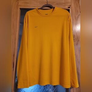 Nike Fit Dri Men's Yellow/Orange Long Sleeve Shirt
